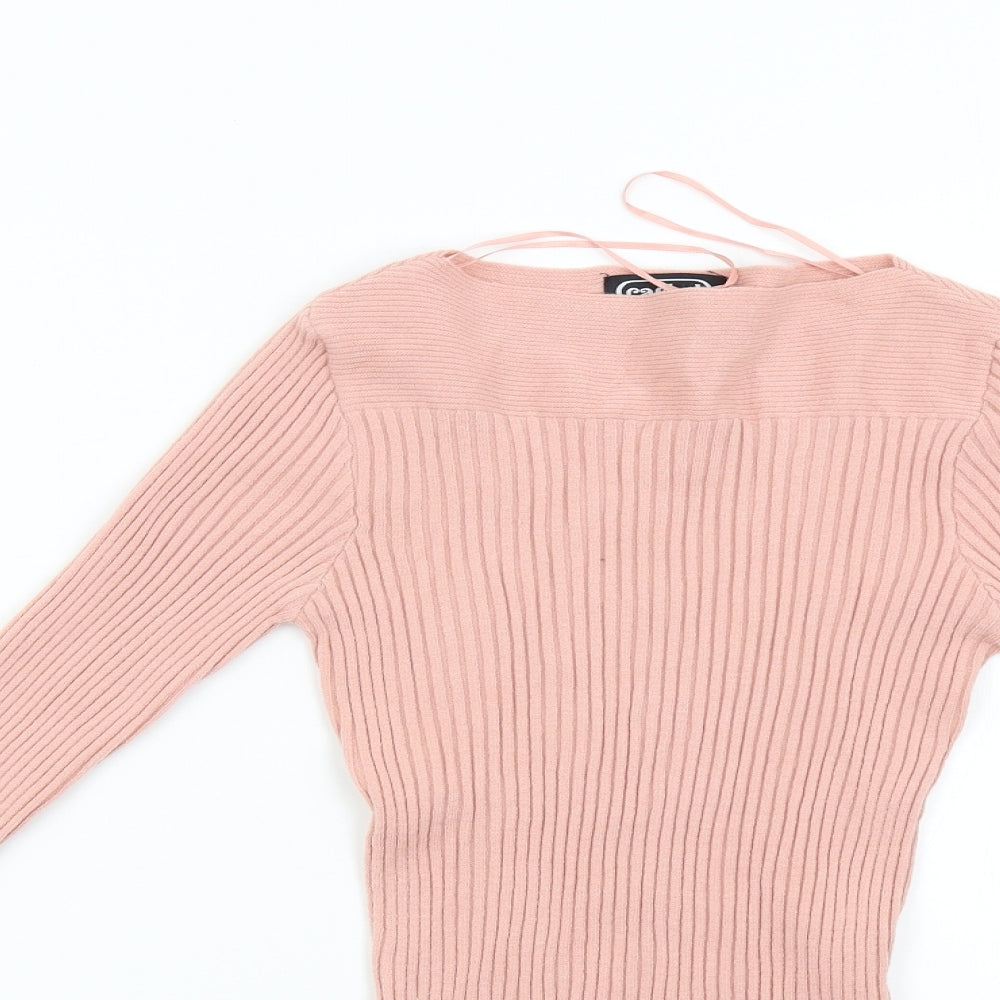 Cashel Womens Pink  Knit Pullover Jumper Size XL