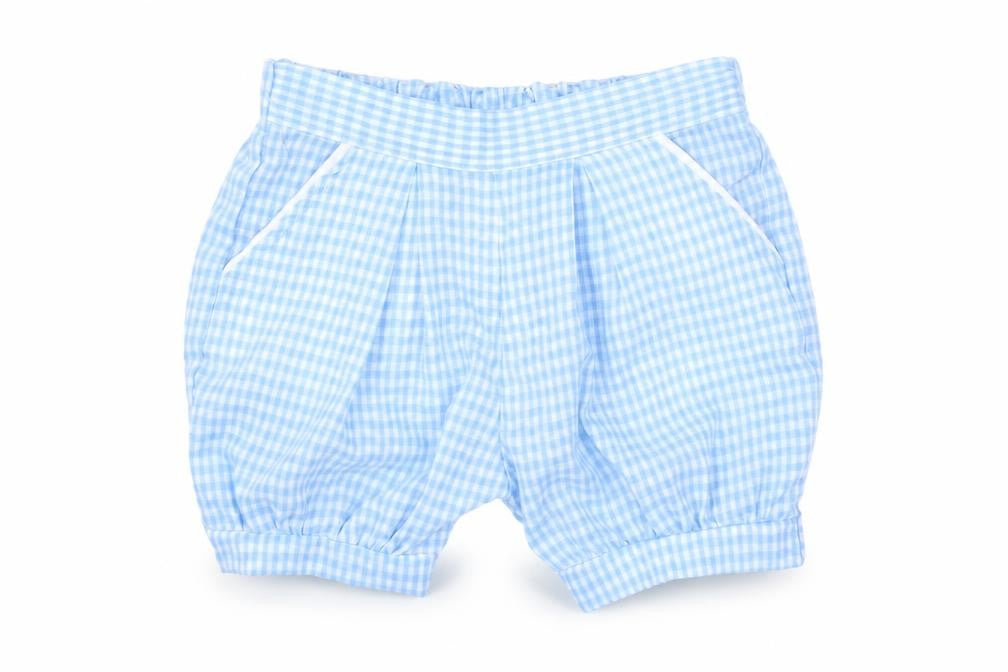 Preworn Baby Blue Check  Capri Trousers Size 3-6 Months