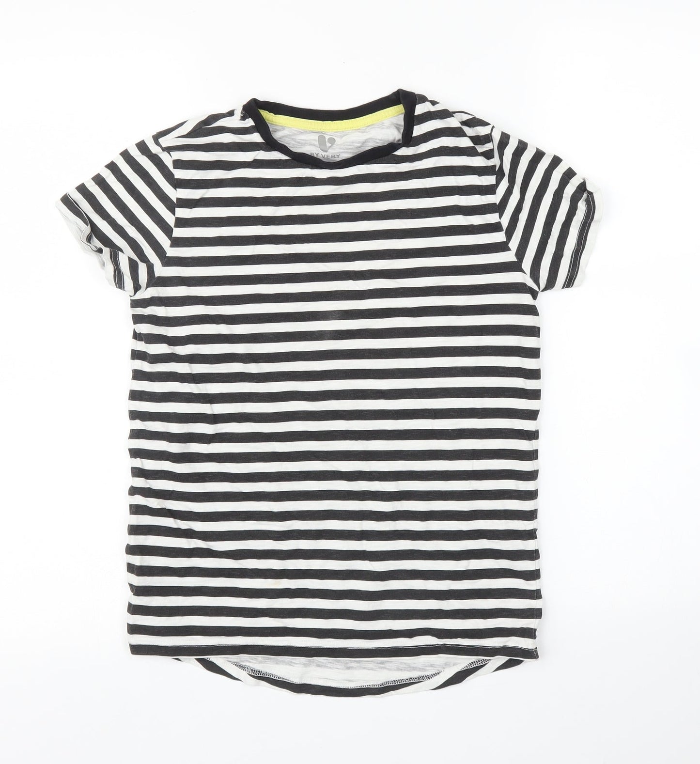 Very Boys Black Striped  Basic T-Shirt Size 10 Years