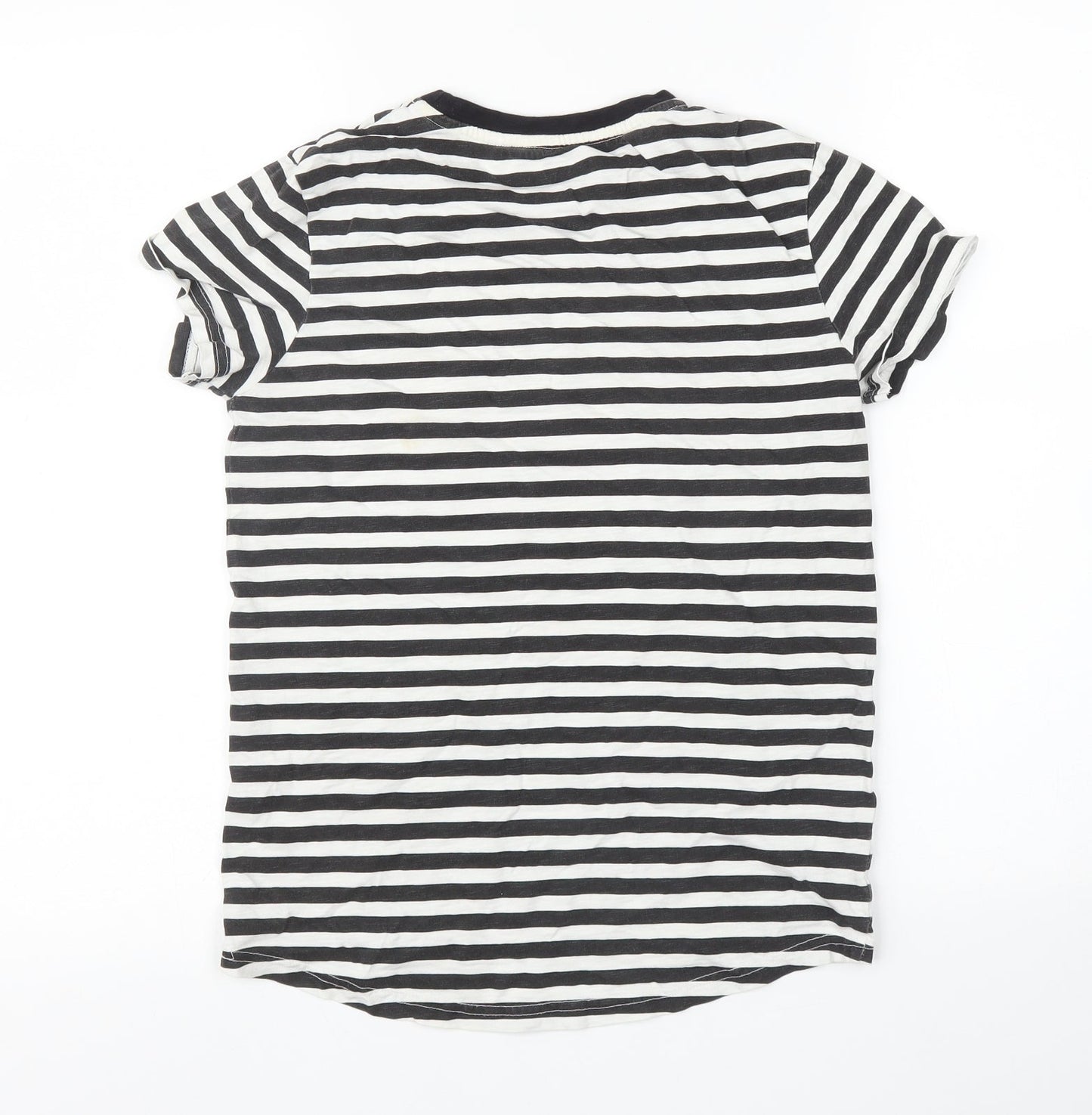 Very Boys Black Striped  Basic T-Shirt Size 10 Years