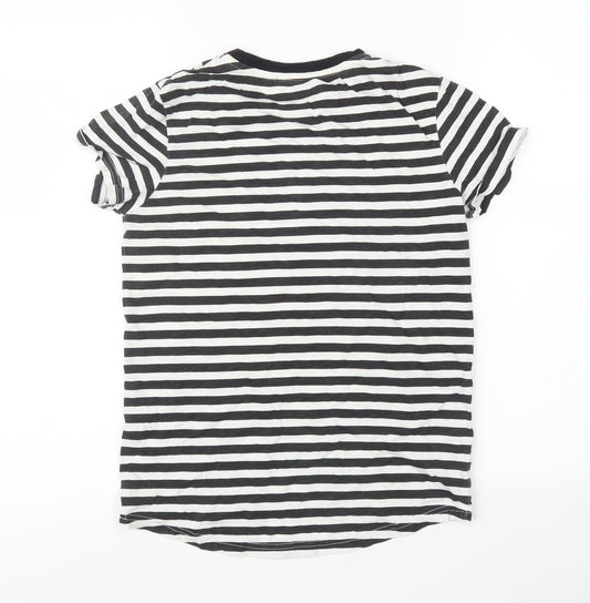 Very Boys Black Striped  Basic T-Shirt Size 10 Years