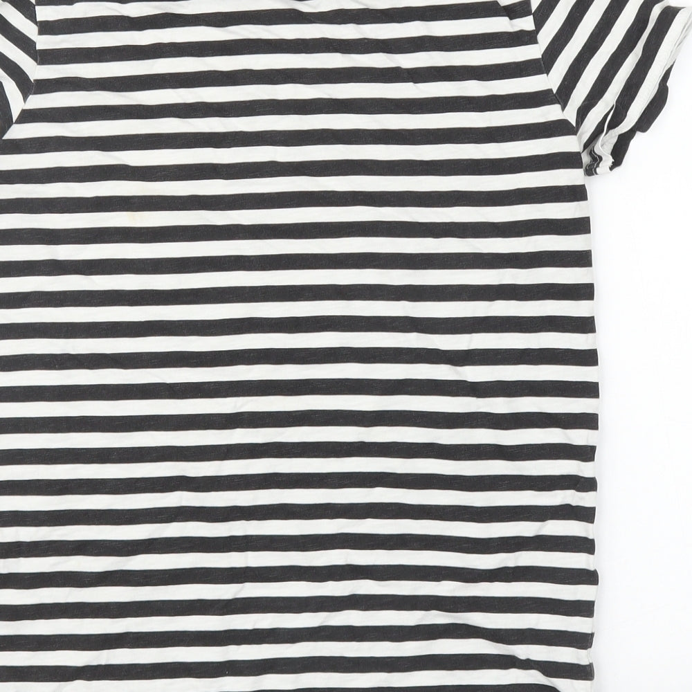 Very Boys Black Striped  Basic T-Shirt Size 10 Years