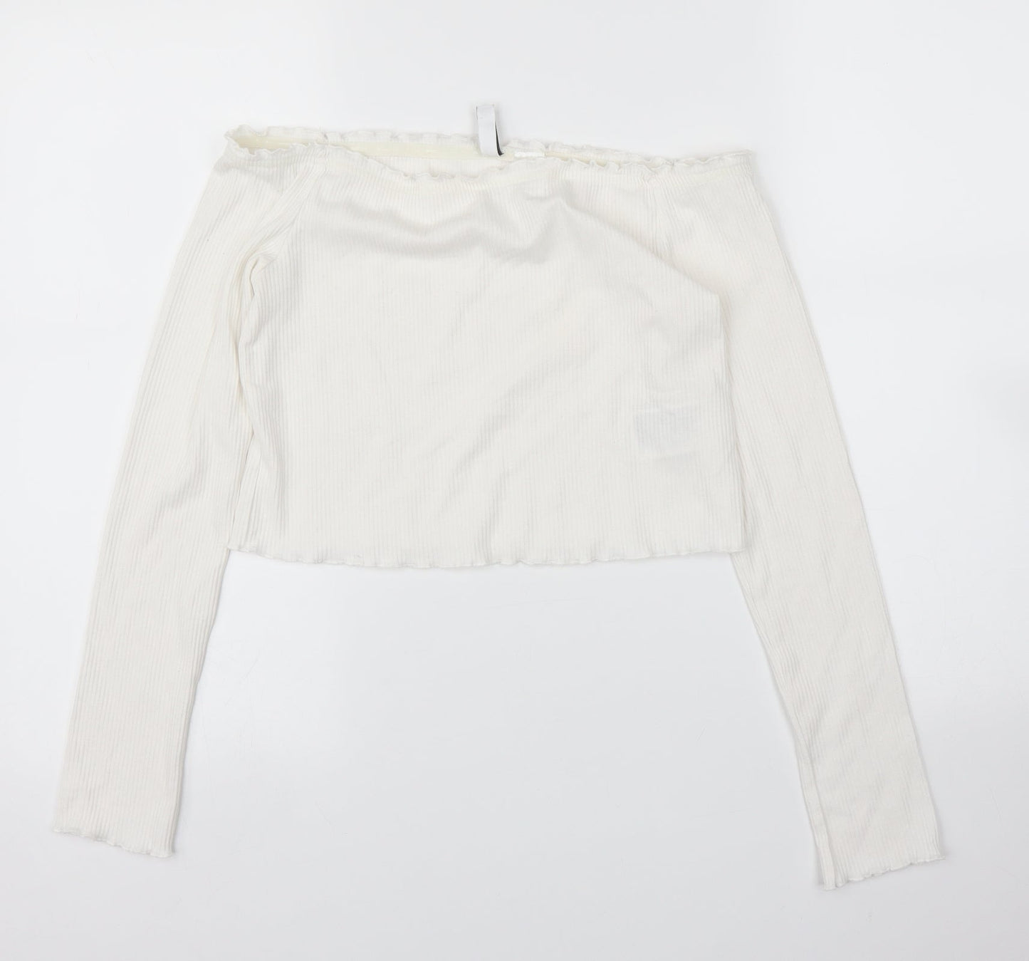 H&M Womens White   Cropped Blouse Size M