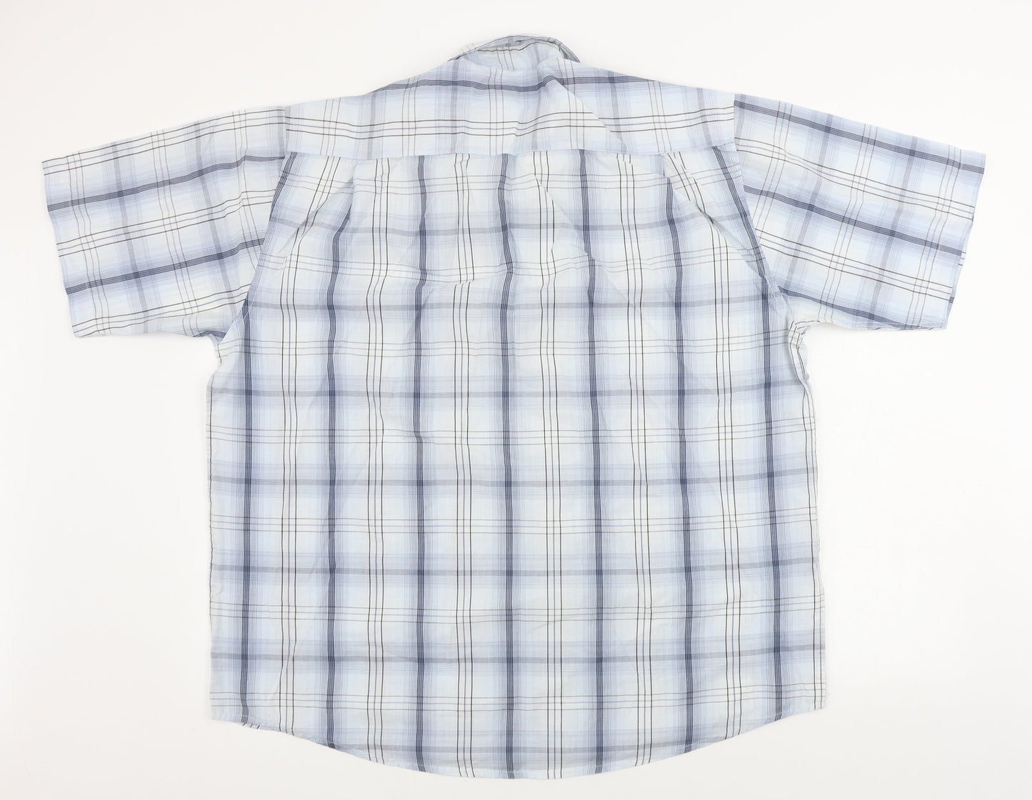EWM Mens Blue Check   Button-Up Size XL