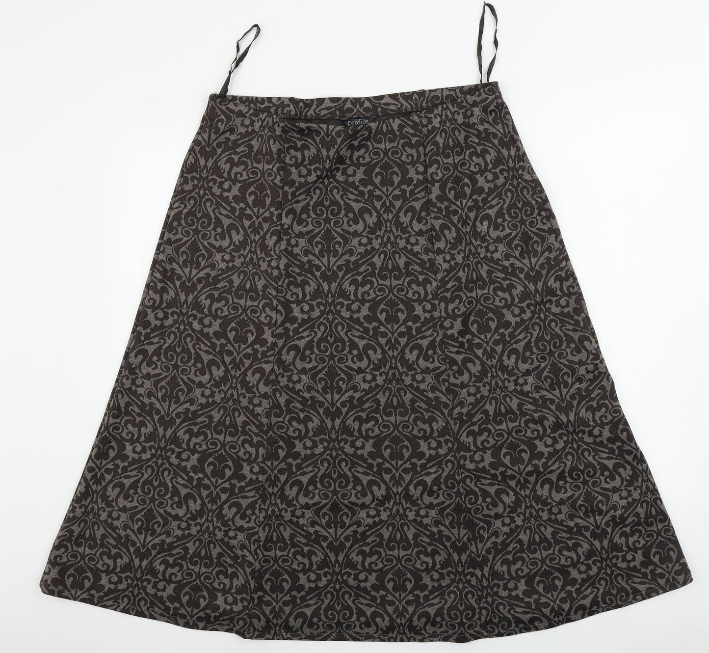 Profile Womens Brown Floral  A-Line Skirt Size 32 in