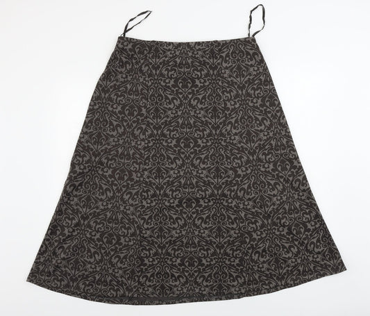 Profile Womens Brown Floral  A-Line Skirt Size 32 in