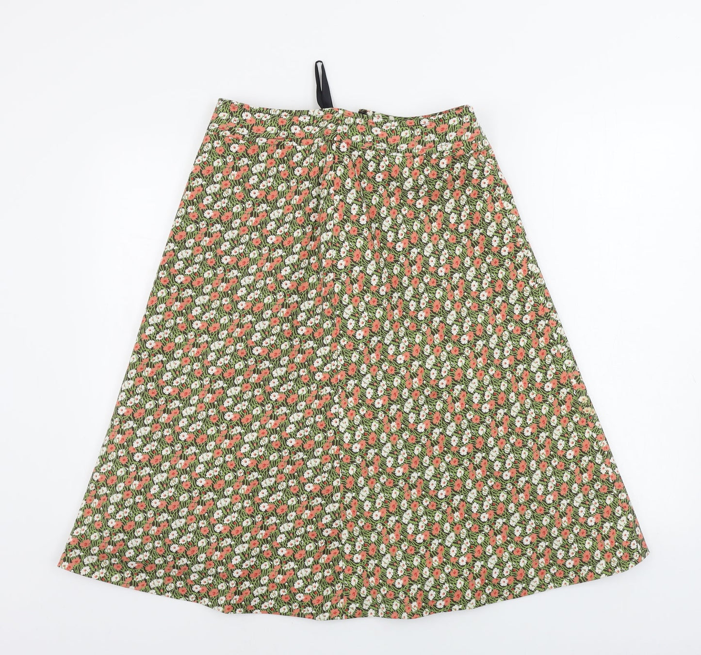 Preworn  Womens Green Floral  A-Line Skirt Size 28 in