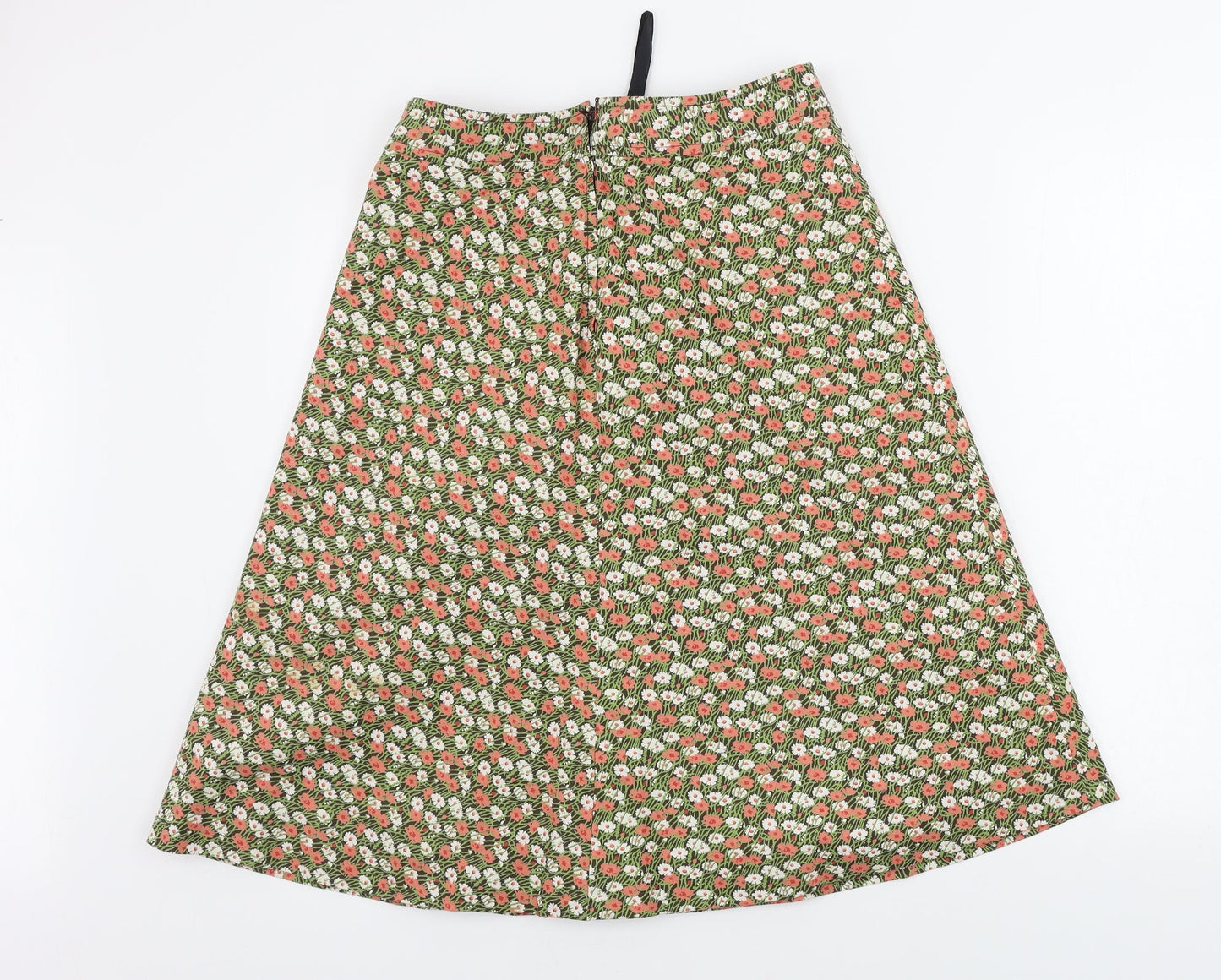 Preworn  Womens Green Floral  A-Line Skirt Size 28 in