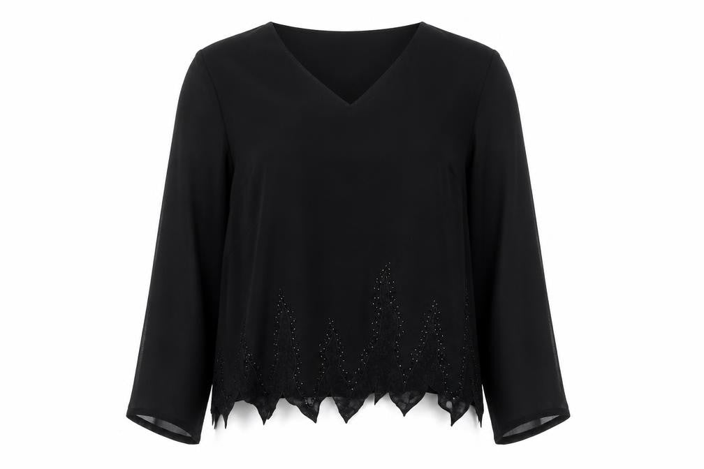 reve de rondo Womens Black   Basic Blouse Size 16
