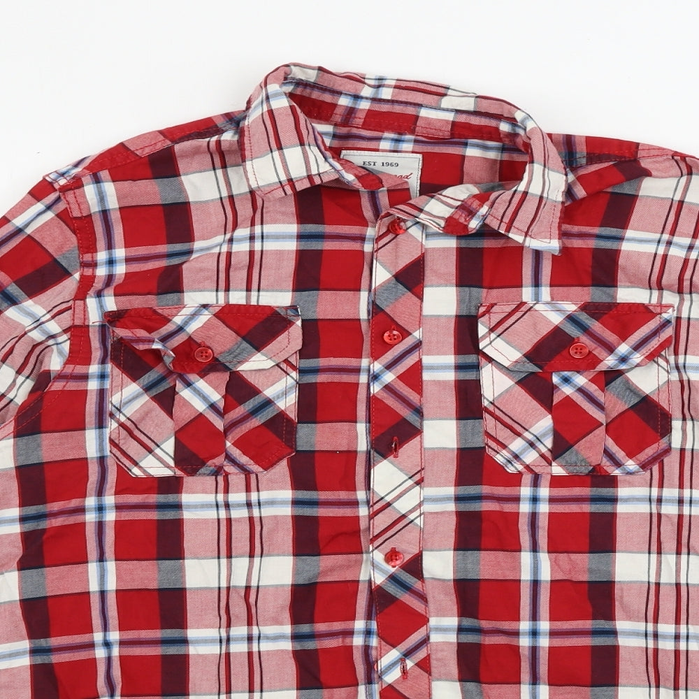Ceader wood state  Mens Red Check   Button-Up Size S