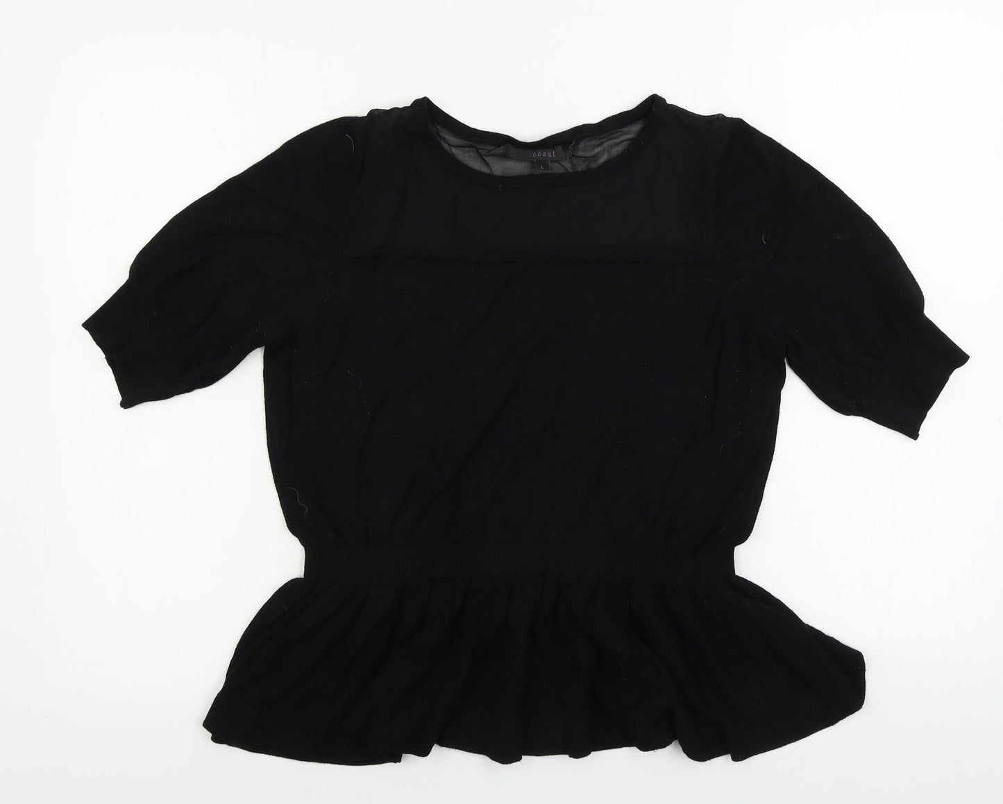 Coast Womens Black Houndstooth  Pullover Jumper Size L