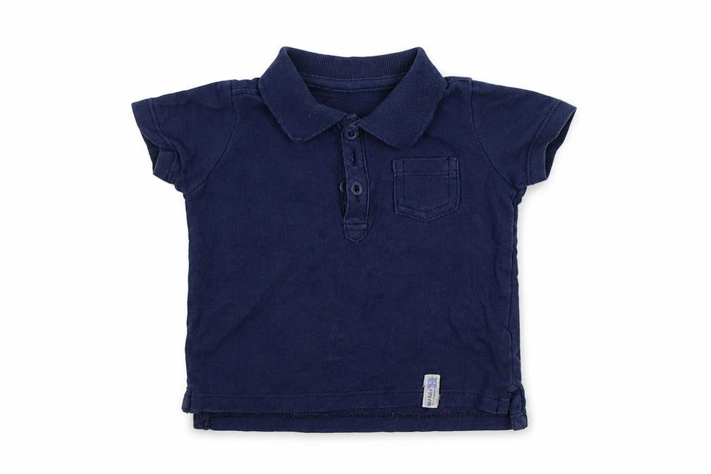 Front view of F&F Baby Blue Basic Polo, size 6-9, Months