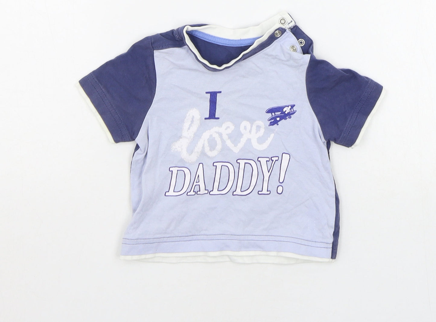 Mothercare Baby Blue Geometric  Basic T-Shirt Size 6-9 Months