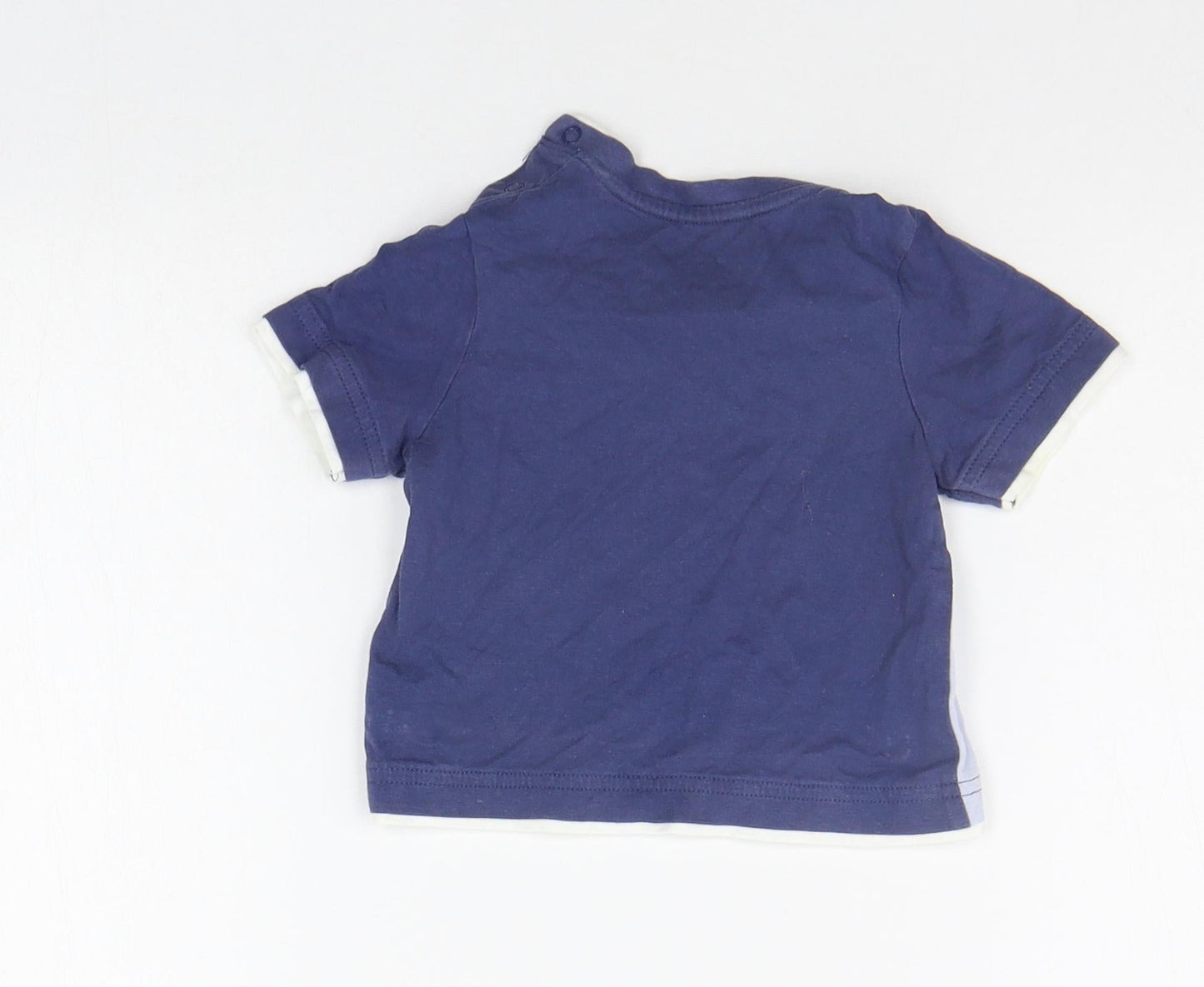 Mothercare Baby Blue Geometric  Basic T-Shirt Size 6-9 Months