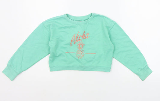 HAPPER GIRL Boys Green   Pullover Jumper Size 5-6 Years