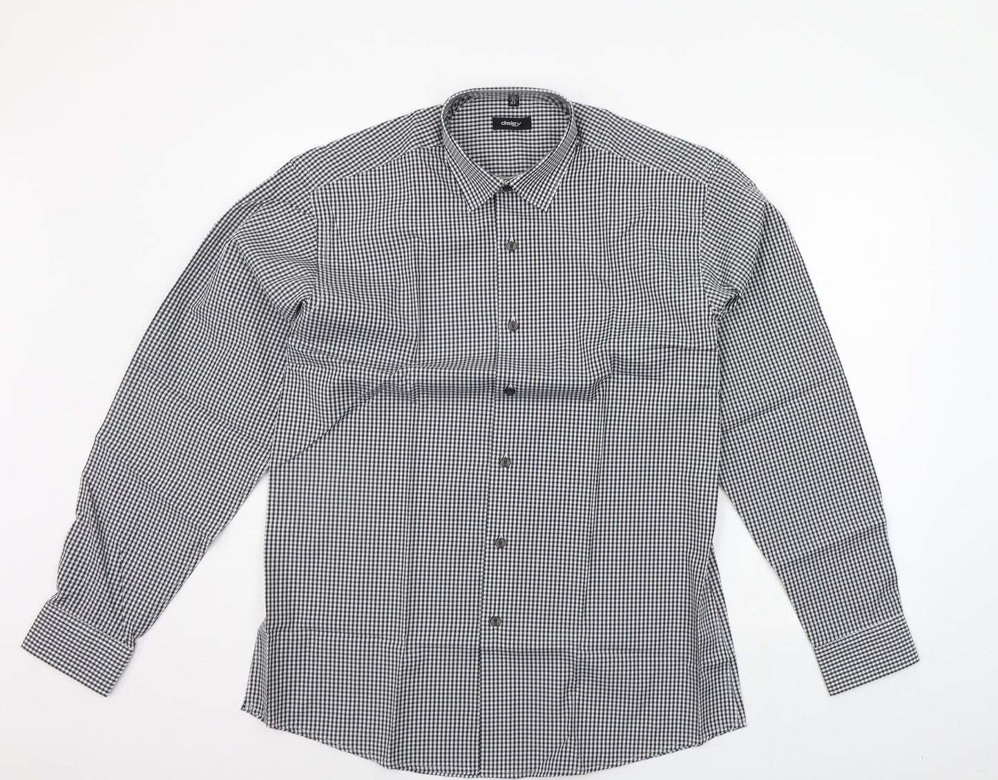 disley Mens White Check   Button-Up Size 15.5