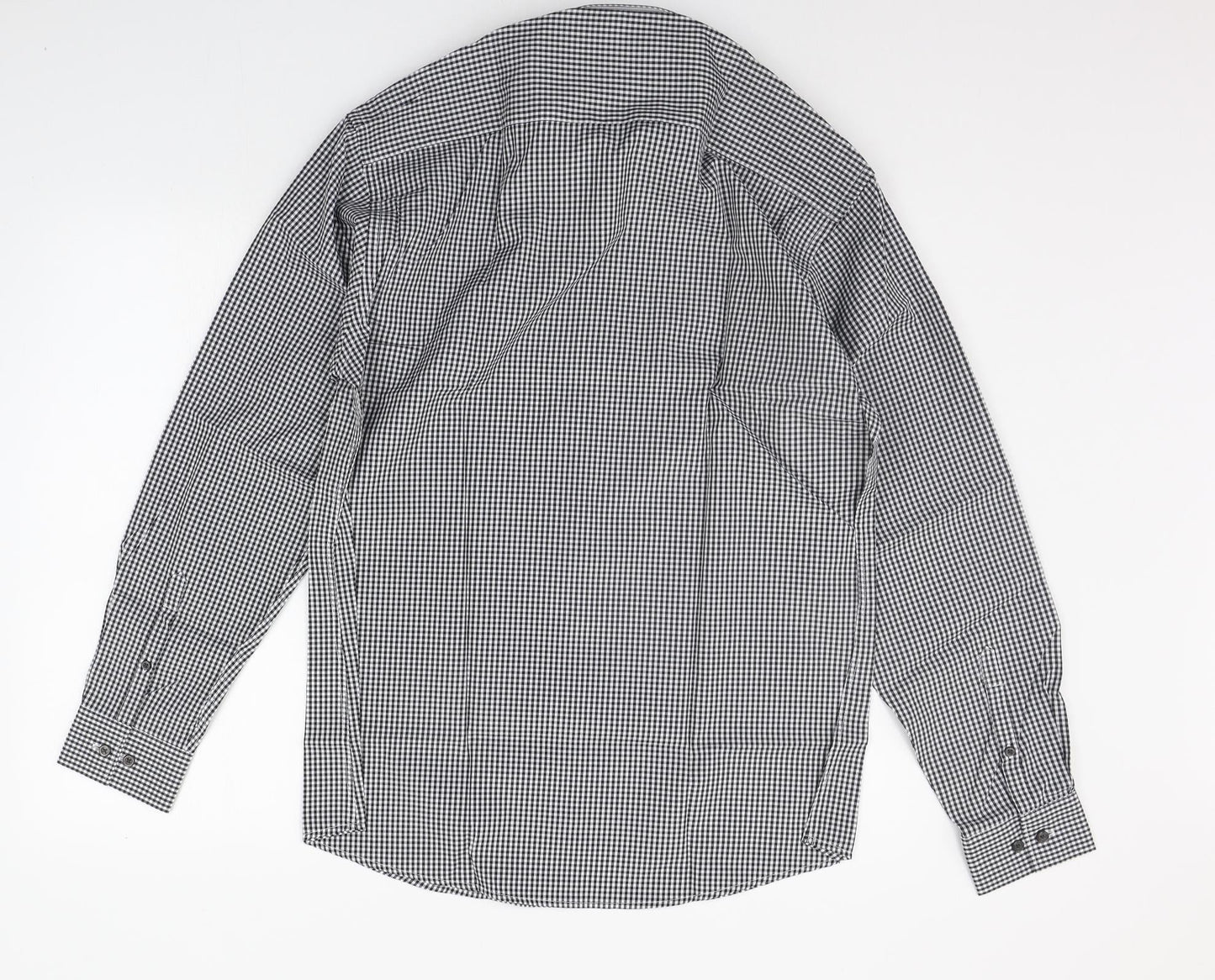 disley Mens White Check   Button-Up Size 15.5