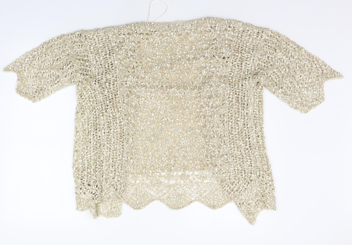 CASAMIA Womens Beige Houndstooth  Cardigan Jumper Size S