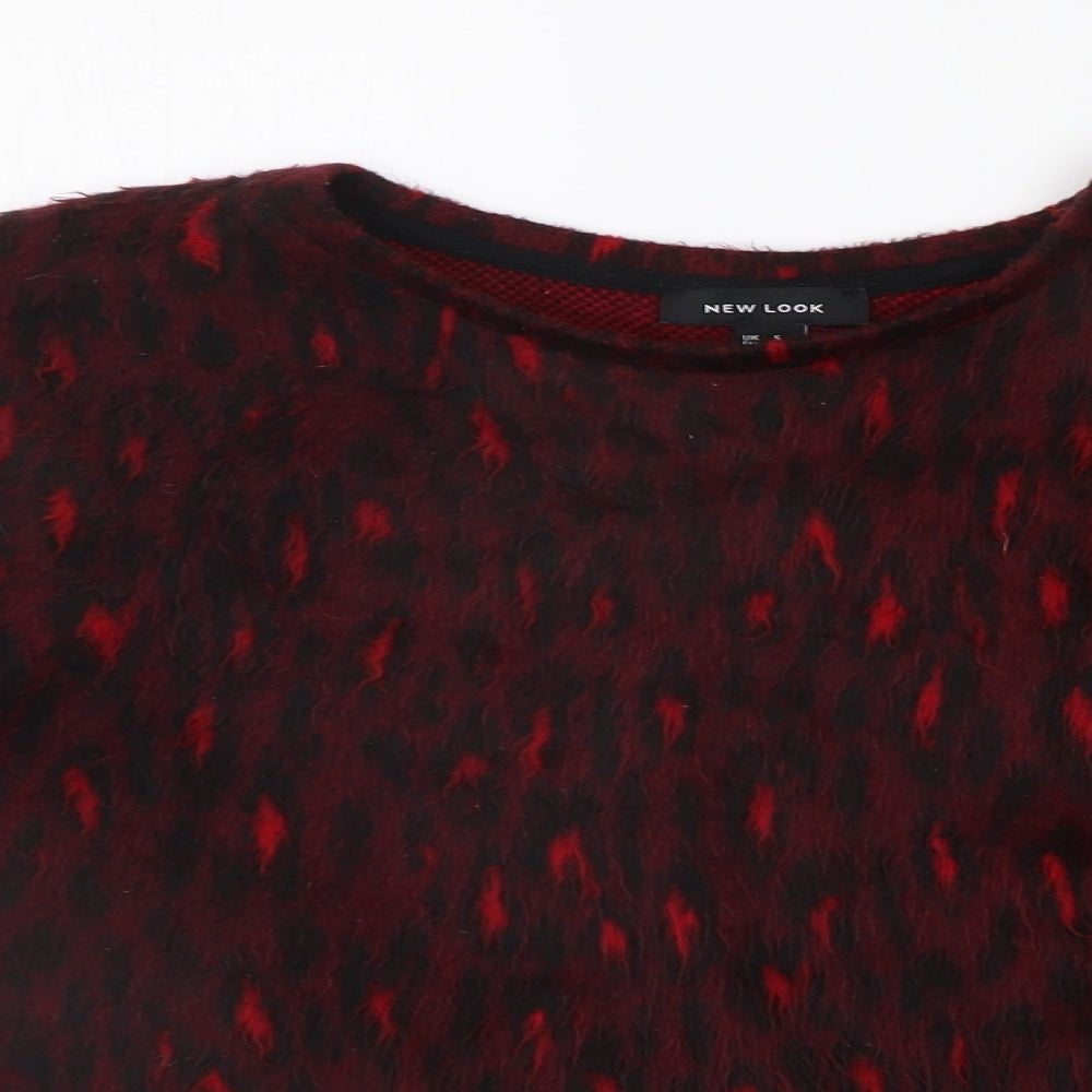 New Look Womens Red Geometric  Pullover Jumper Size S