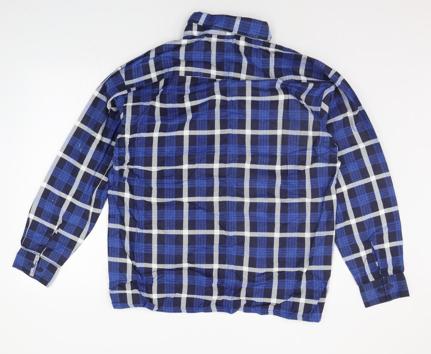 Eurostar Mens Blue Check   Button-Up Size XL