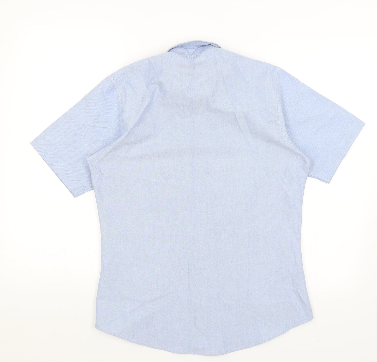 Henbury Mens Blue    Button-Up Size M