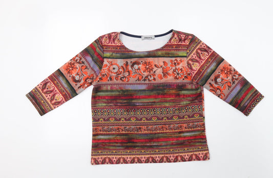 alexara Womens Orange Geometric  Pullover Sweatshirt Size L