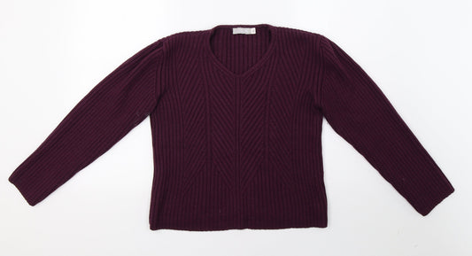 JFW Womens Purple  Knit Pullover Sweatshirt Size XL