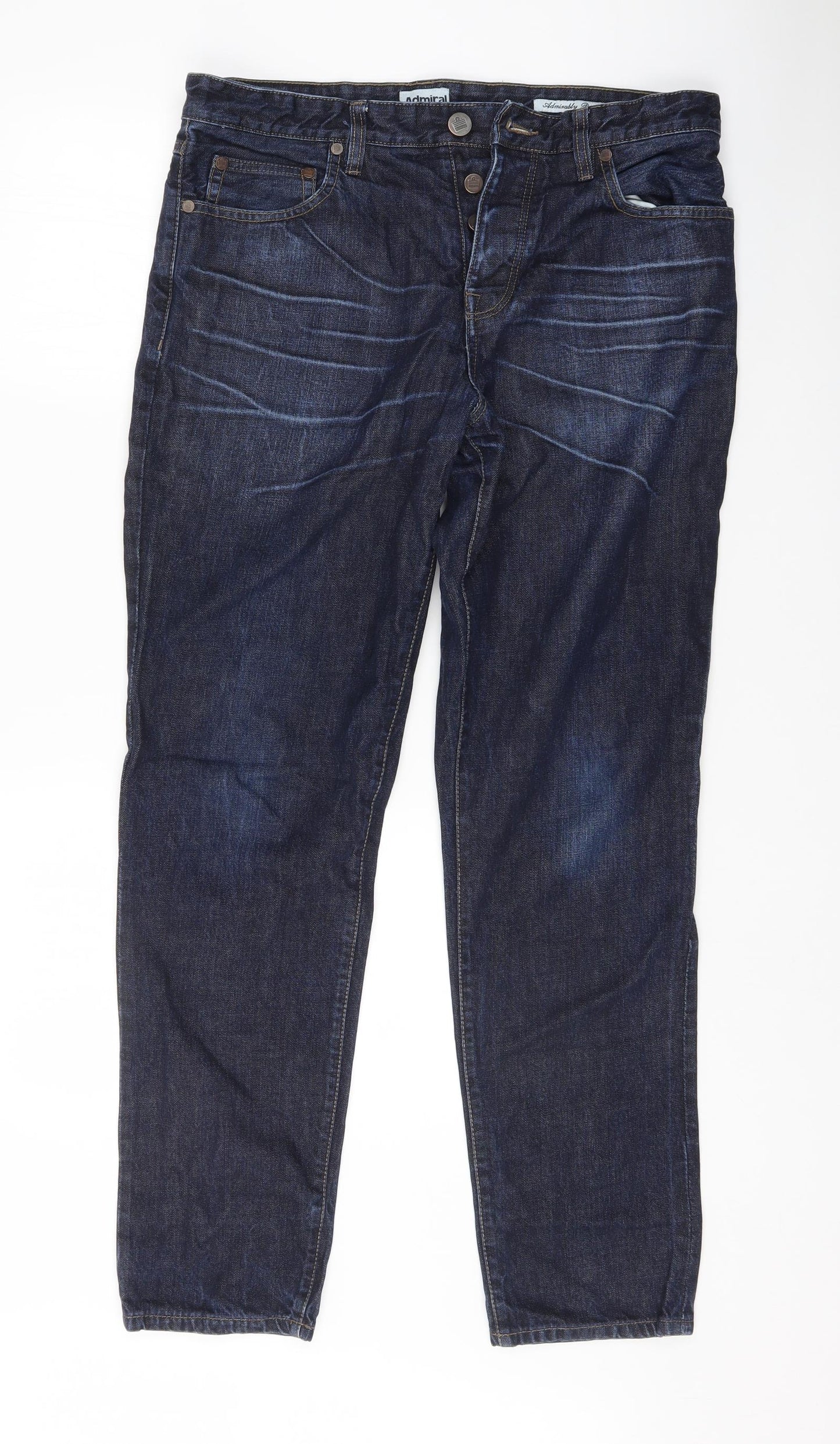Admiral Womens Blue  Denim Straight Jeans Size 34 L32 in