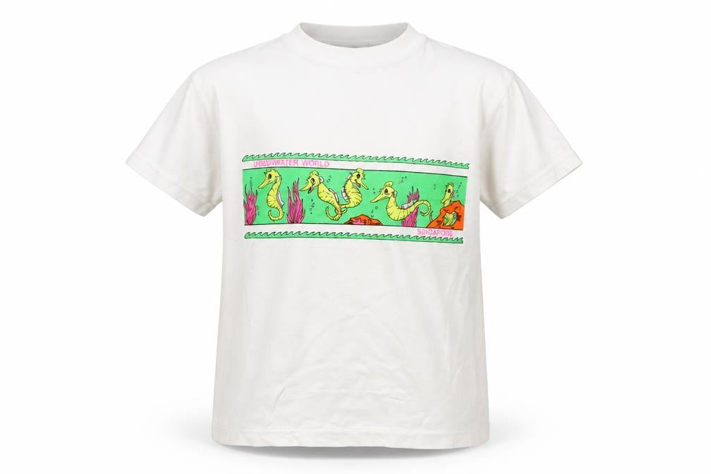 Front view of underwater world Red Geometric Basic T-Shirt, size 18-24, Months