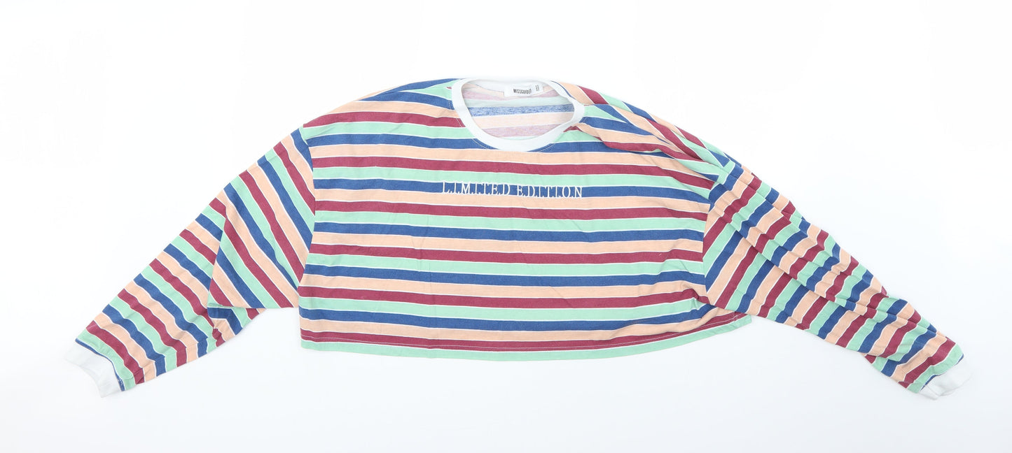 Missguided Womens Multicoloured Striped  Pullover Jumper Size 12