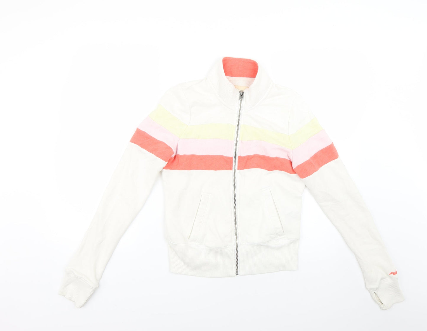 Hollister Womens Multicoloured Striped  Full Zip Jumper Size S