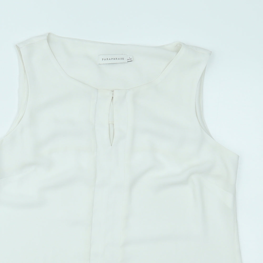 Paraphrase Womens White   Basic Tank Size 10