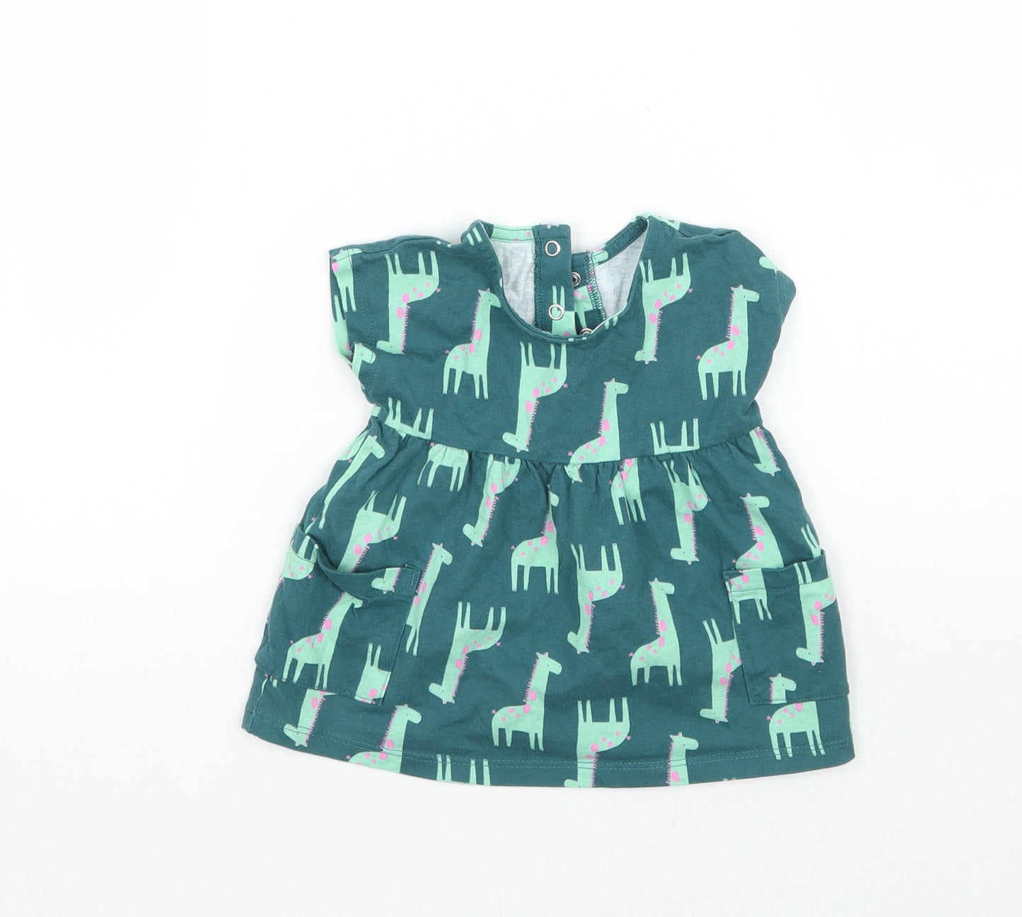 George Girls Green Animal Print  Basic Blouse Size 0-3 Months