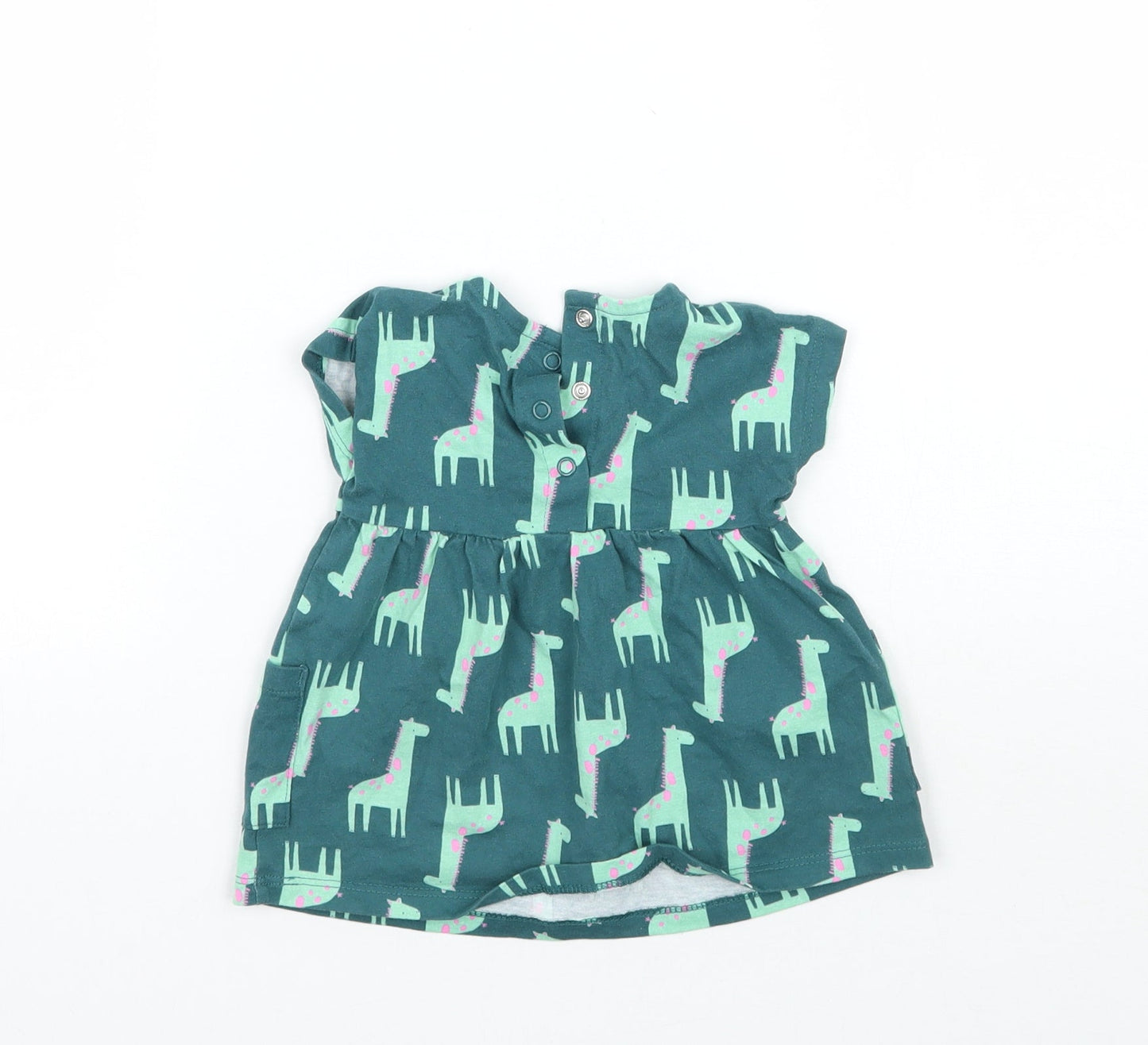 George Girls Green Animal Print  Basic Blouse Size 0-3 Months