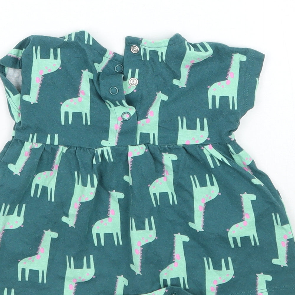George Girls Green Animal Print  Basic Blouse Size 0-3 Months