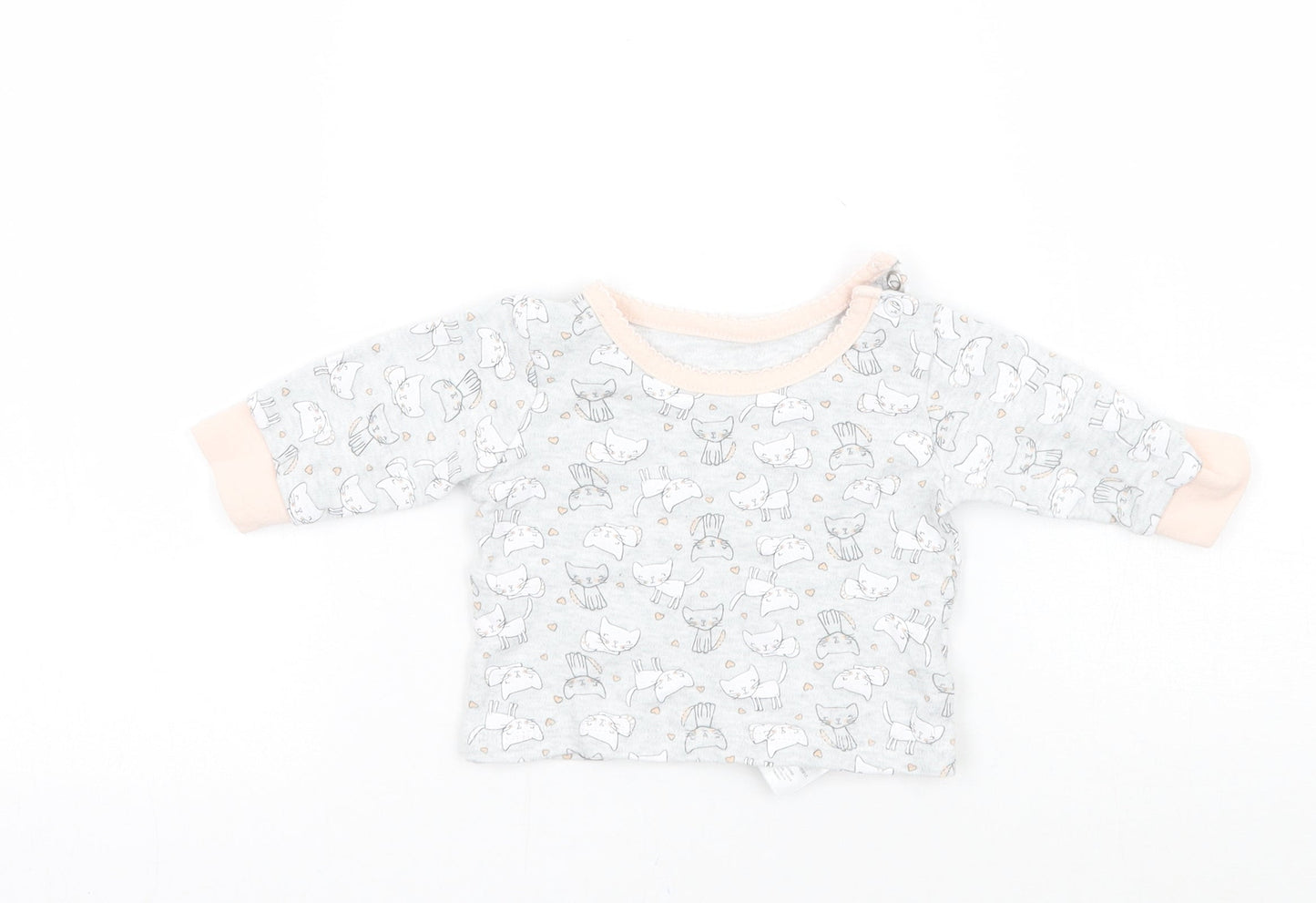 Primark Boys Grey Animal Print  Basic T-Shirt Size 0-3 Months