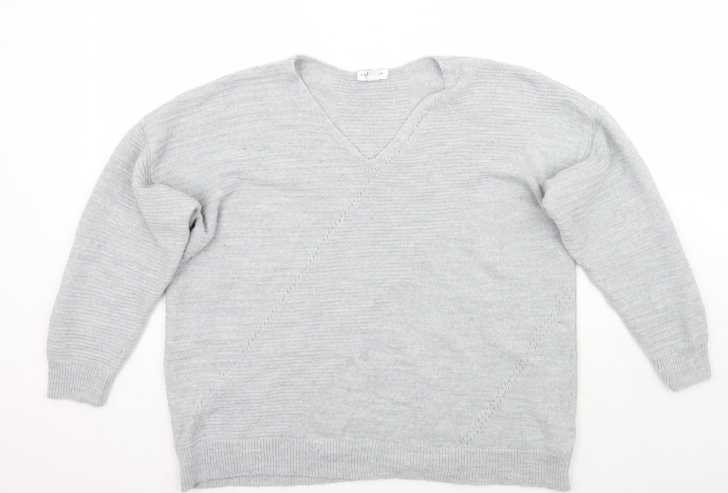 Topshop Womens Grey   Pullover Jumper Size L