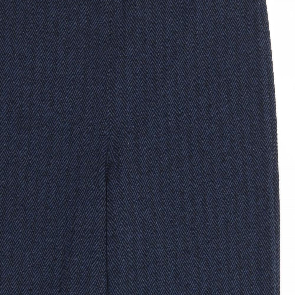 Marks and Spencer Womens Blue Geometric  Trousers  Size 12 L26 in