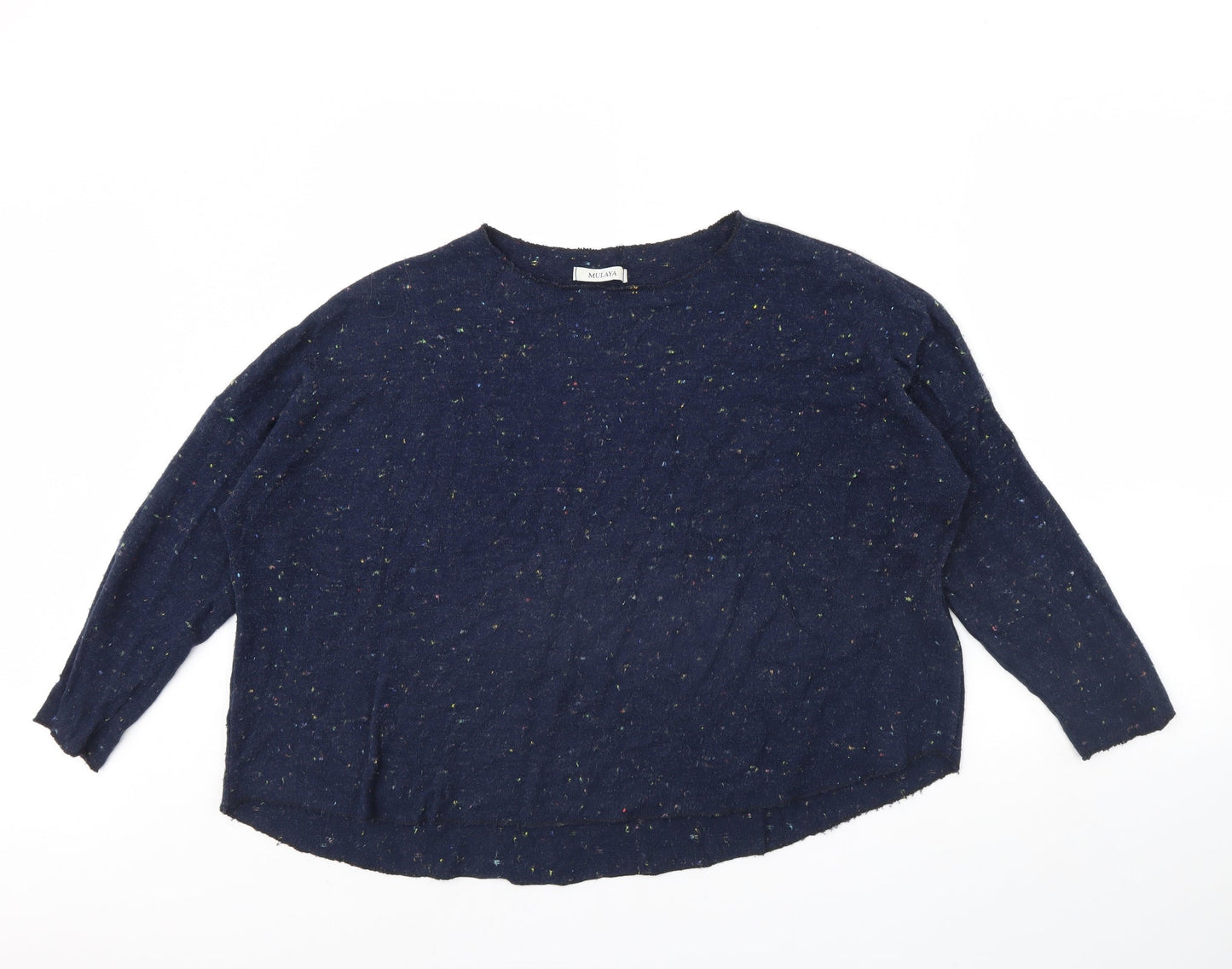 Mulaya Womens Blue   Pullover Jumper Size L