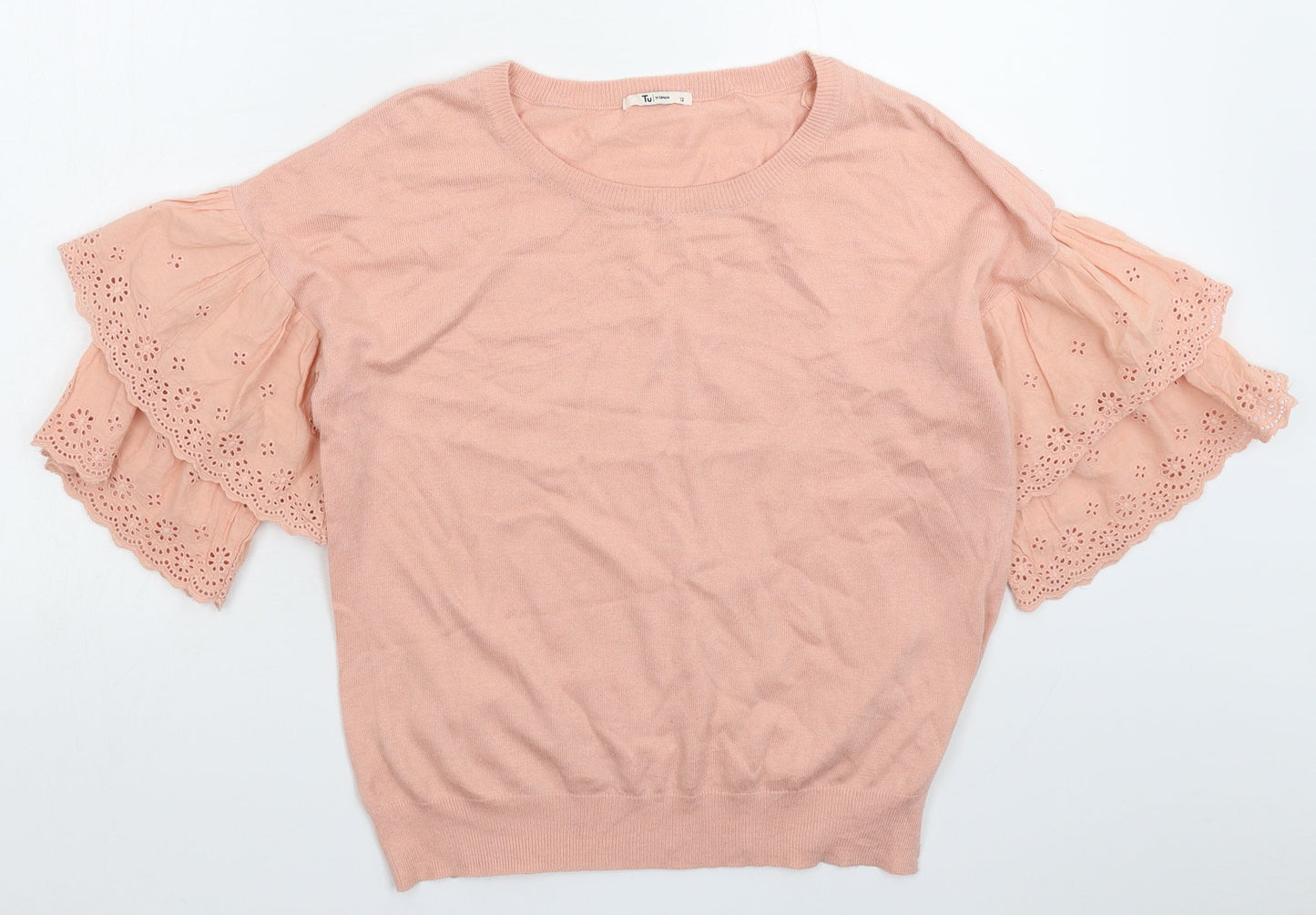 TU Womens Pink  Knit Pullover Jumper Size 12