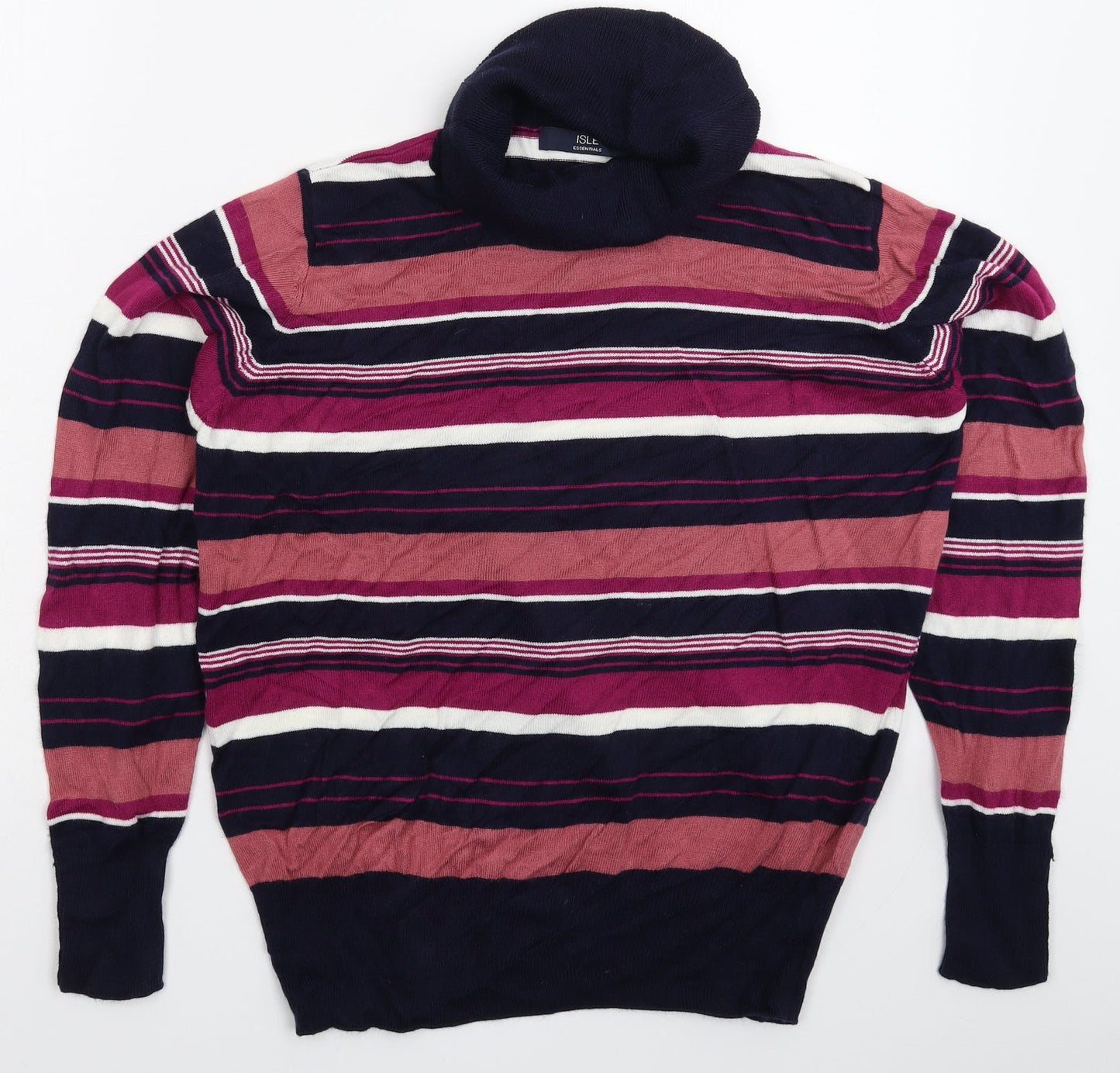 Isle Womens Multicoloured Striped Knit Pullover Jumper Size 16