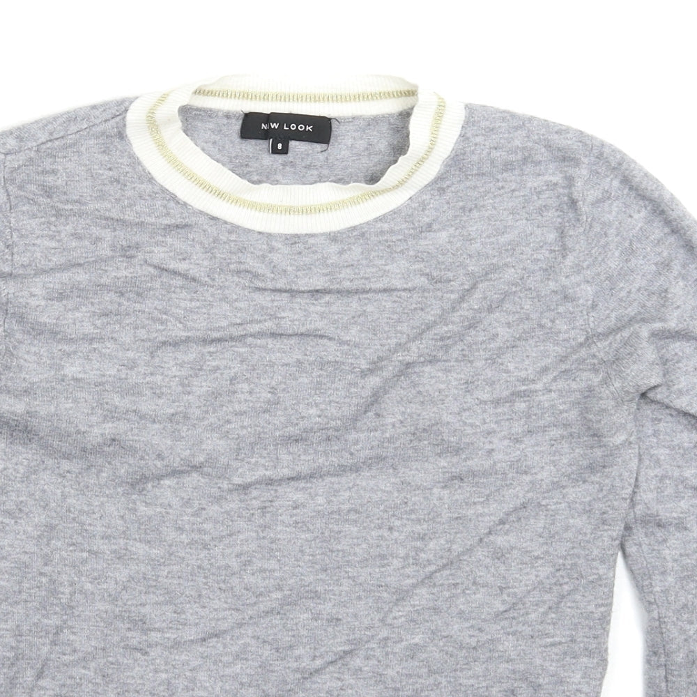 New Look Womens Grey  Knit Pullover Jumper Size 8