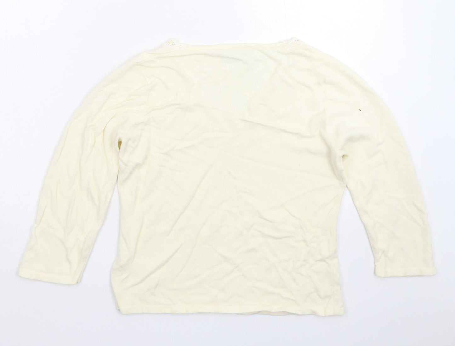 BHS Womens White  Knit Pullover Jumper Size 12