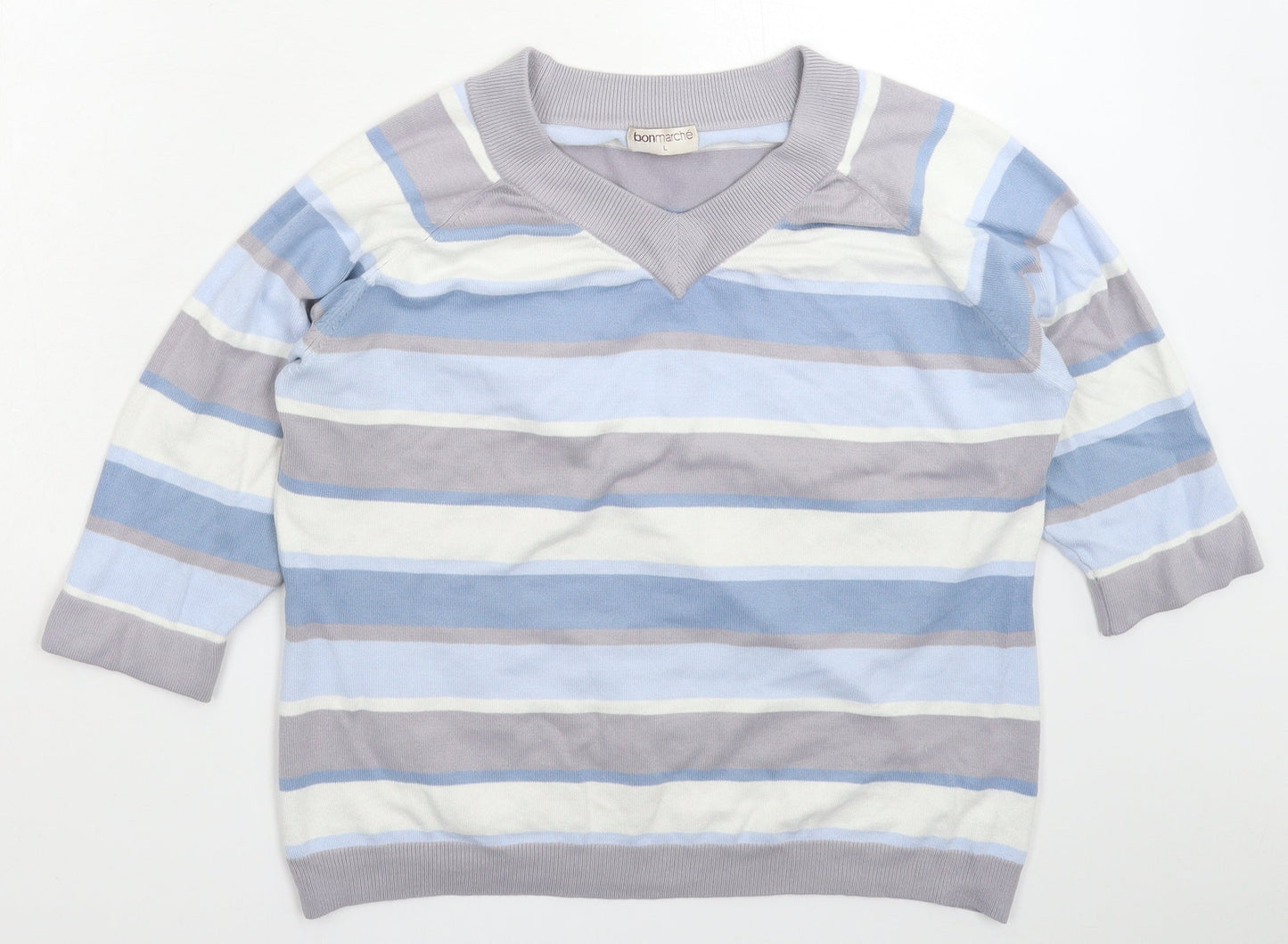 Bonmarché Womens Multicoloured Striped Knit Pullover Jumper Size L
