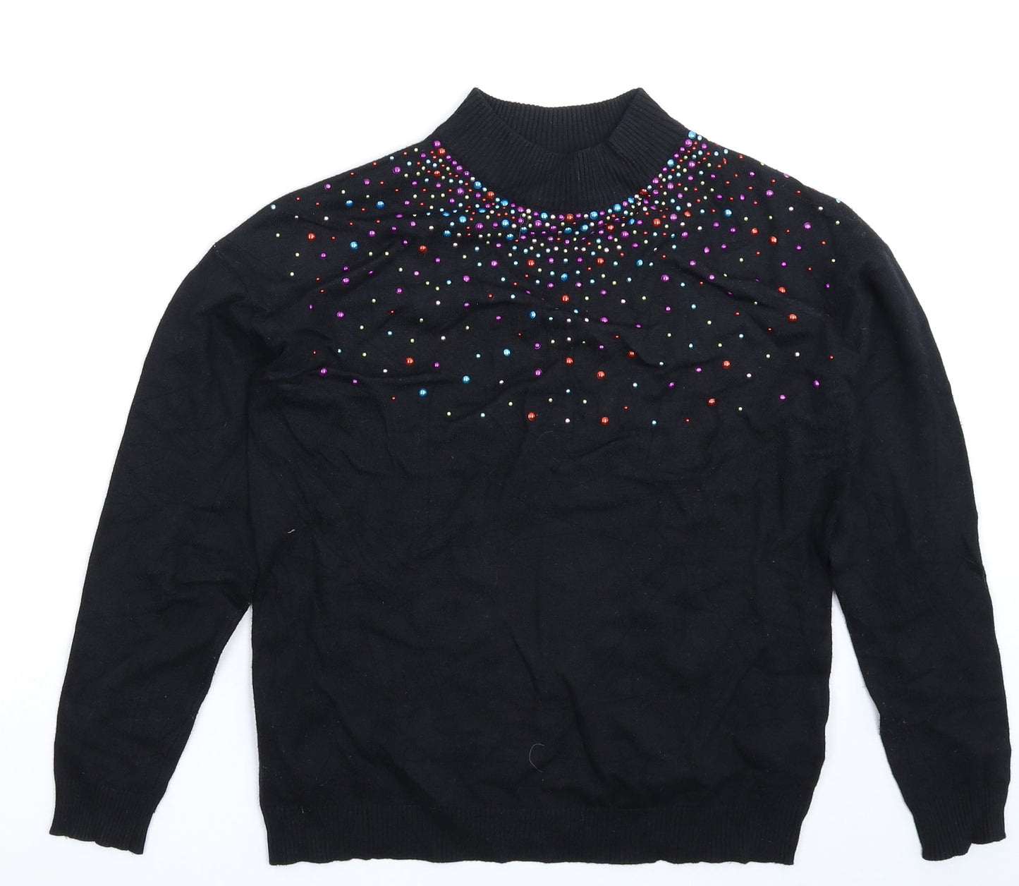 Peacocks Womens Black  Knit Pullover Jumper Size 10