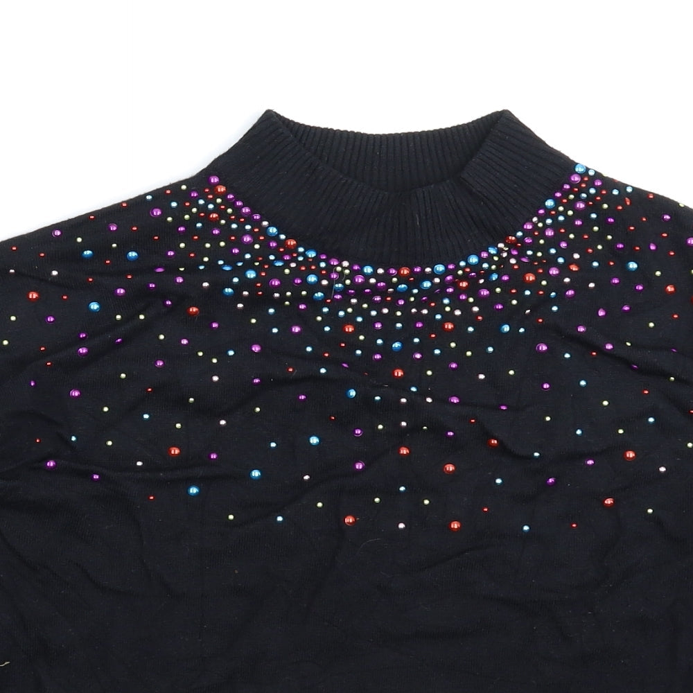 Peacocks Womens Black  Knit Pullover Jumper Size 10