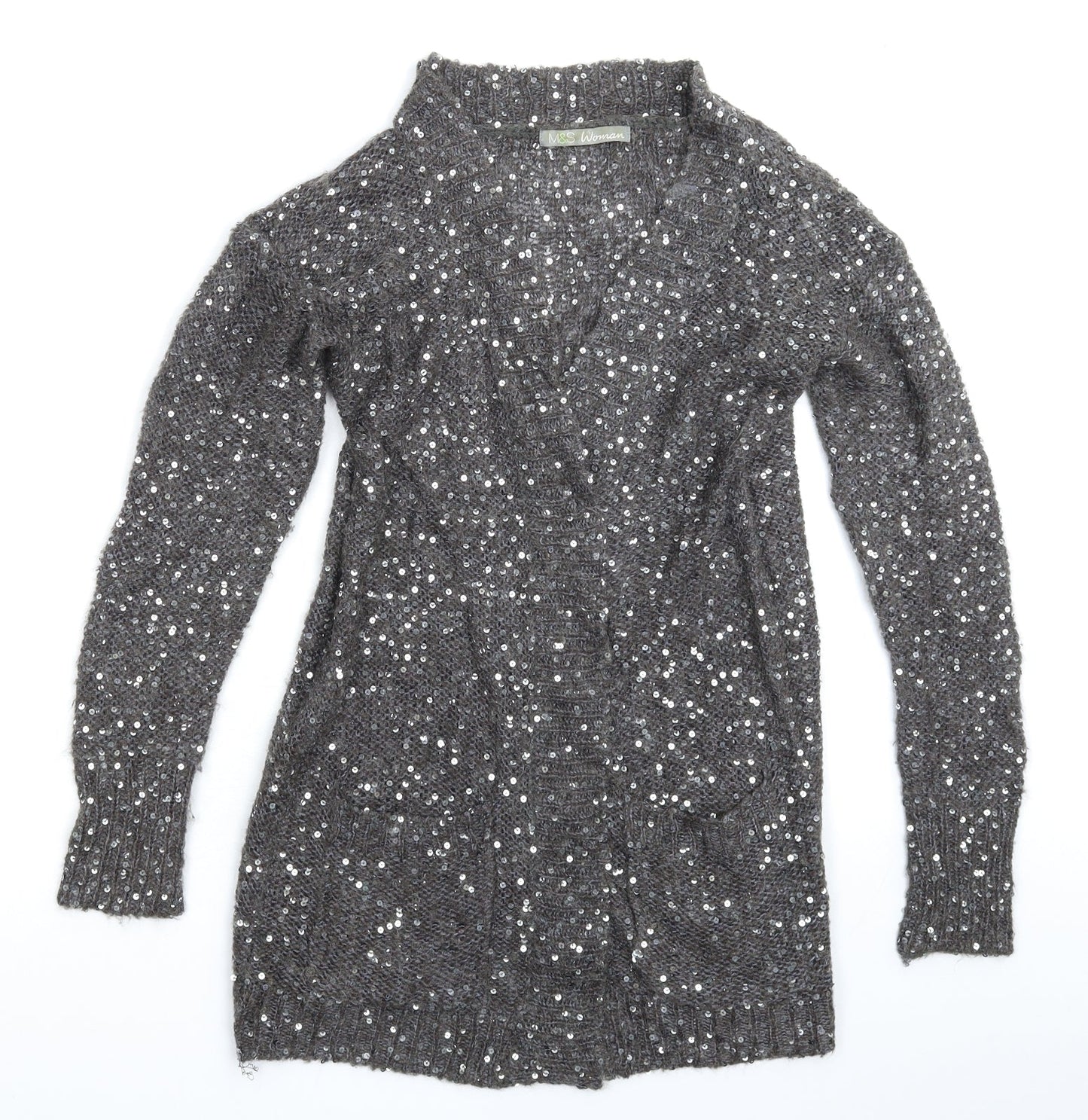 Marks and Spencer Womens Grey  Knit Pullover Jumper Size 10