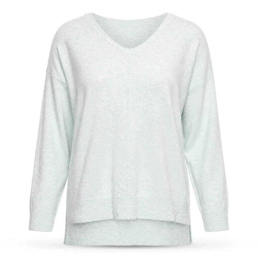 Front view of Atmosphere women’s green knit jumper, size M, - oversized