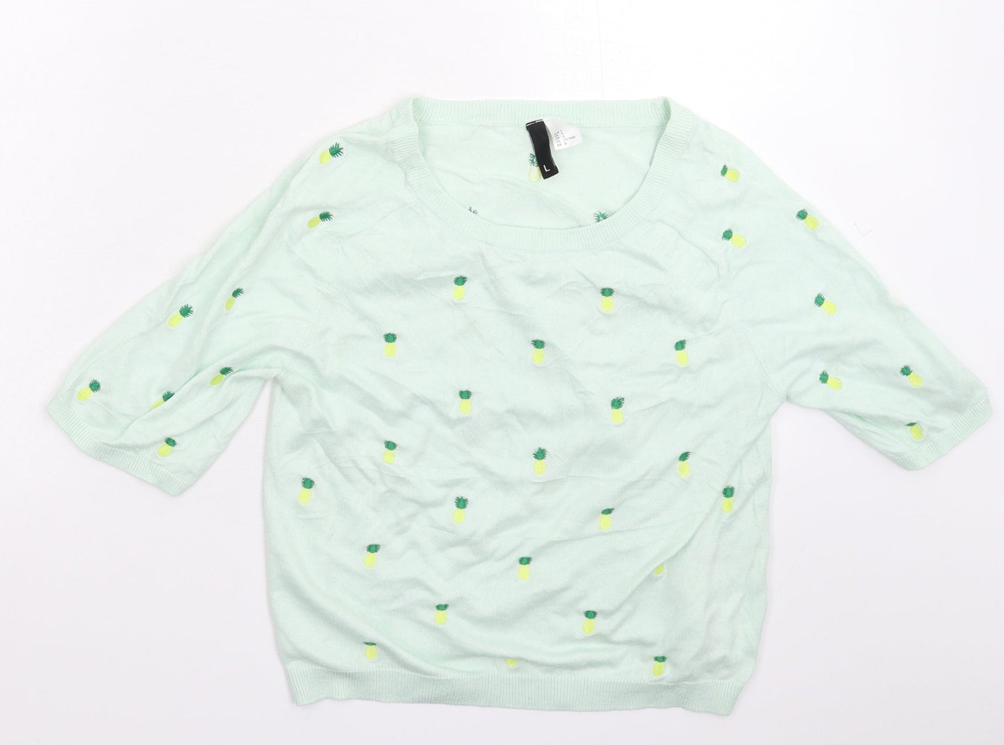 Divided Womens Green  Knit Pullover Jumper Size L
