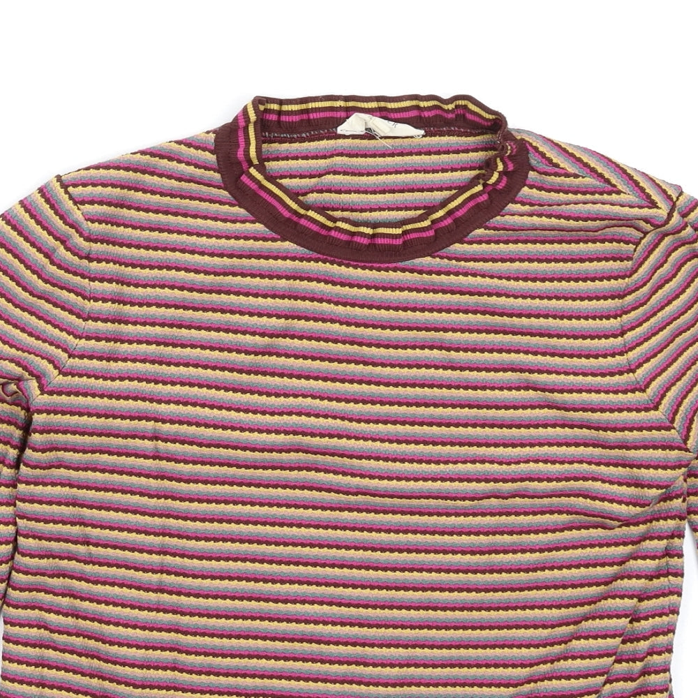 Falmer Womens Multicoloured Striped Knit Pullover Jumper Size 12
